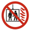 Пиктограмма "Пользование лифтом во время пожара запрещено"